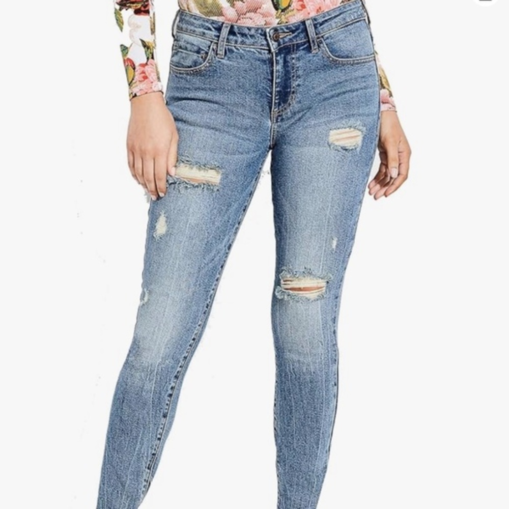 GUESS Light Blue Distressed Skinny Jeans